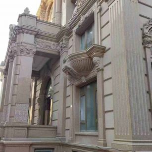 温州 黄金麻花岗岩光面别墅外墙干挂施工完成