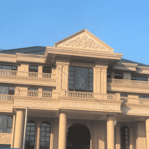 温州黄金麻别墅外墙干挂石材效果示例