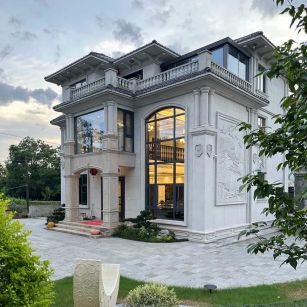 温州 白麻花岗岩私人别墅干挂石材豪华定制