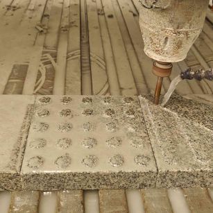 温州 芝麻白花岗岩石材盲人石、盲道石、盲点石