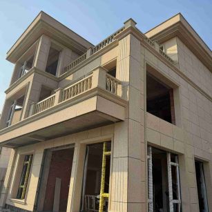 温州 黄金麻花岗岩石材荔枝面外墙干挂效果展示