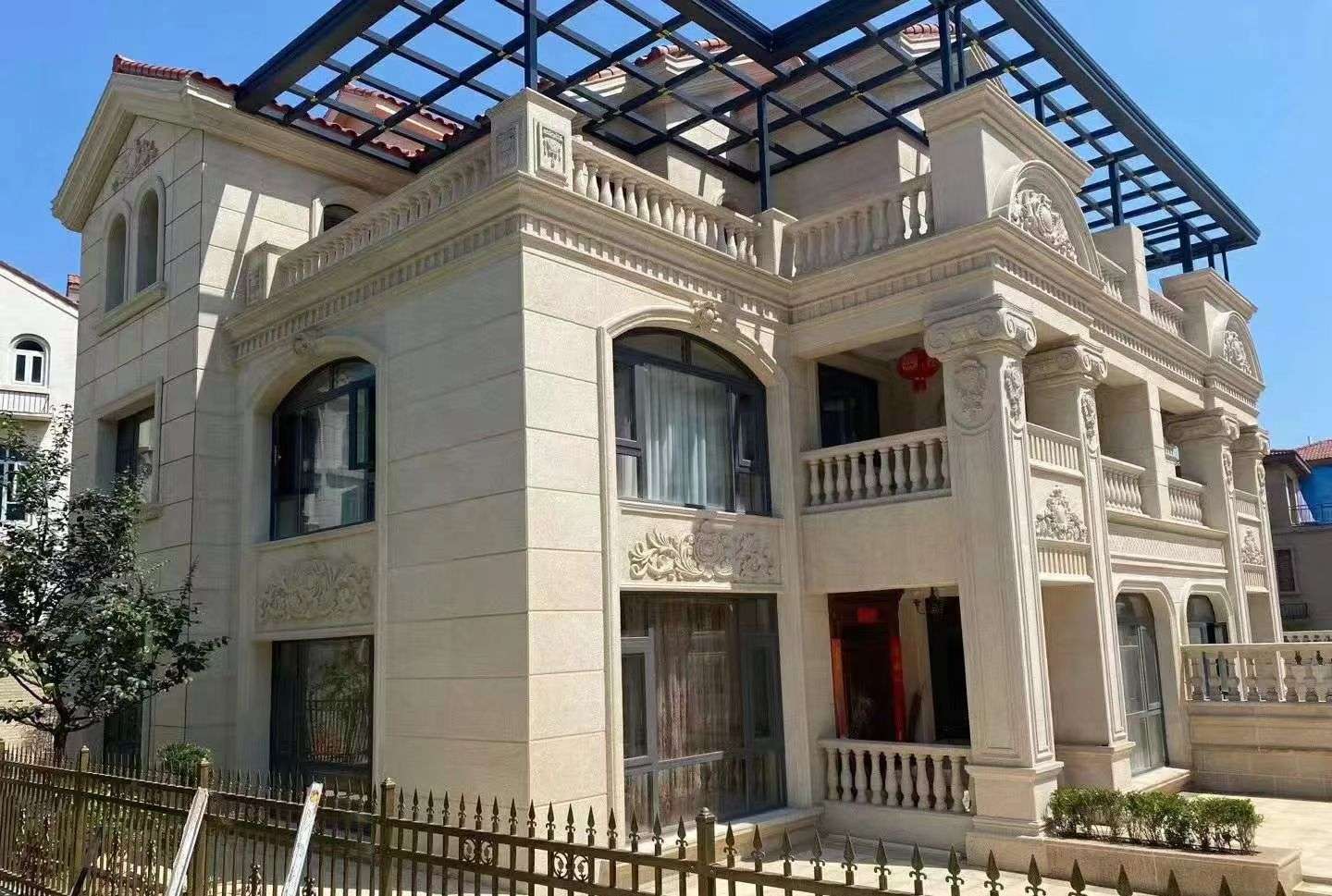 温州 黄金麻花岗岩荔枝面别墅外墙干挂