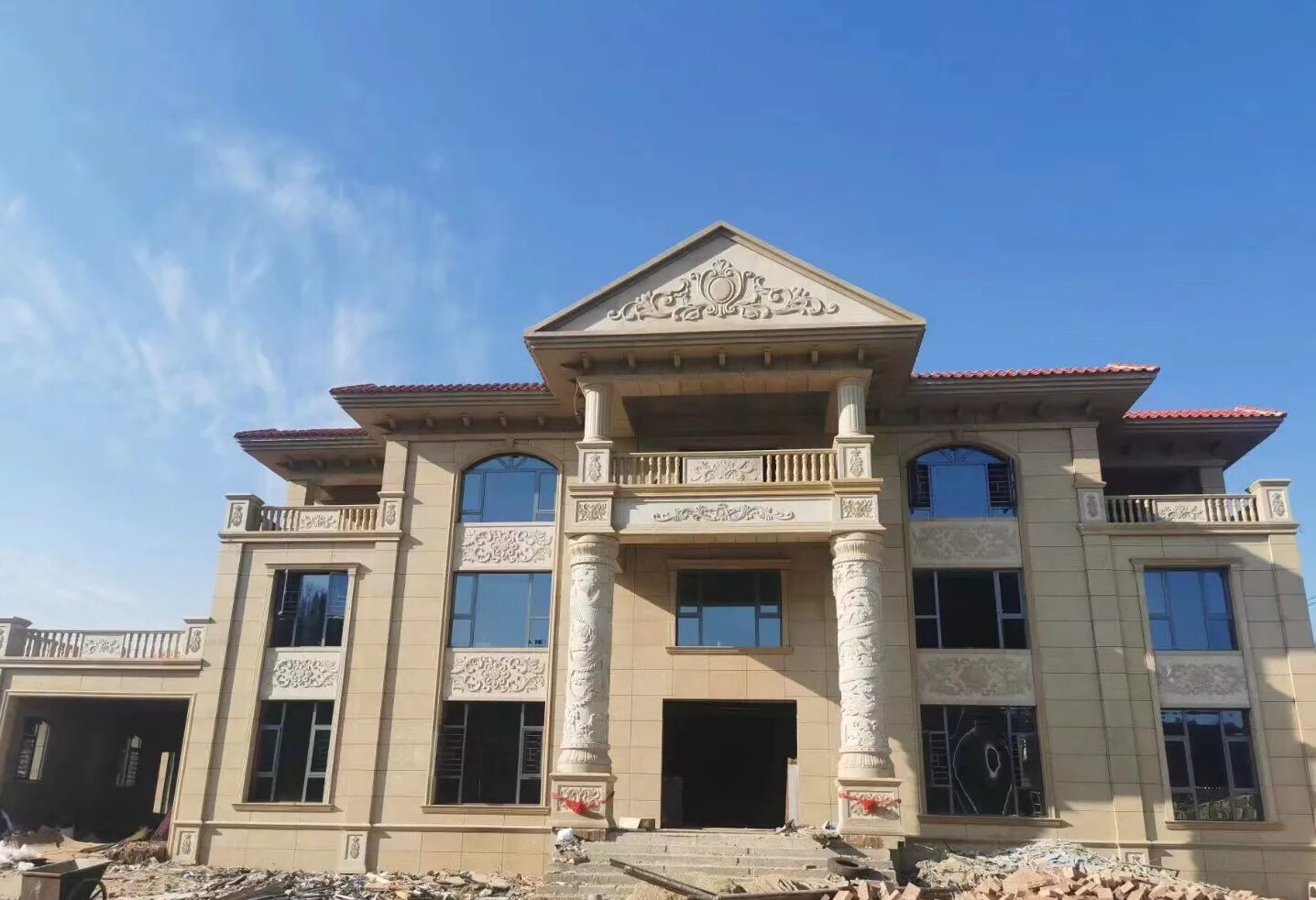 温州 黄金麻花岗岩别墅外墙干挂