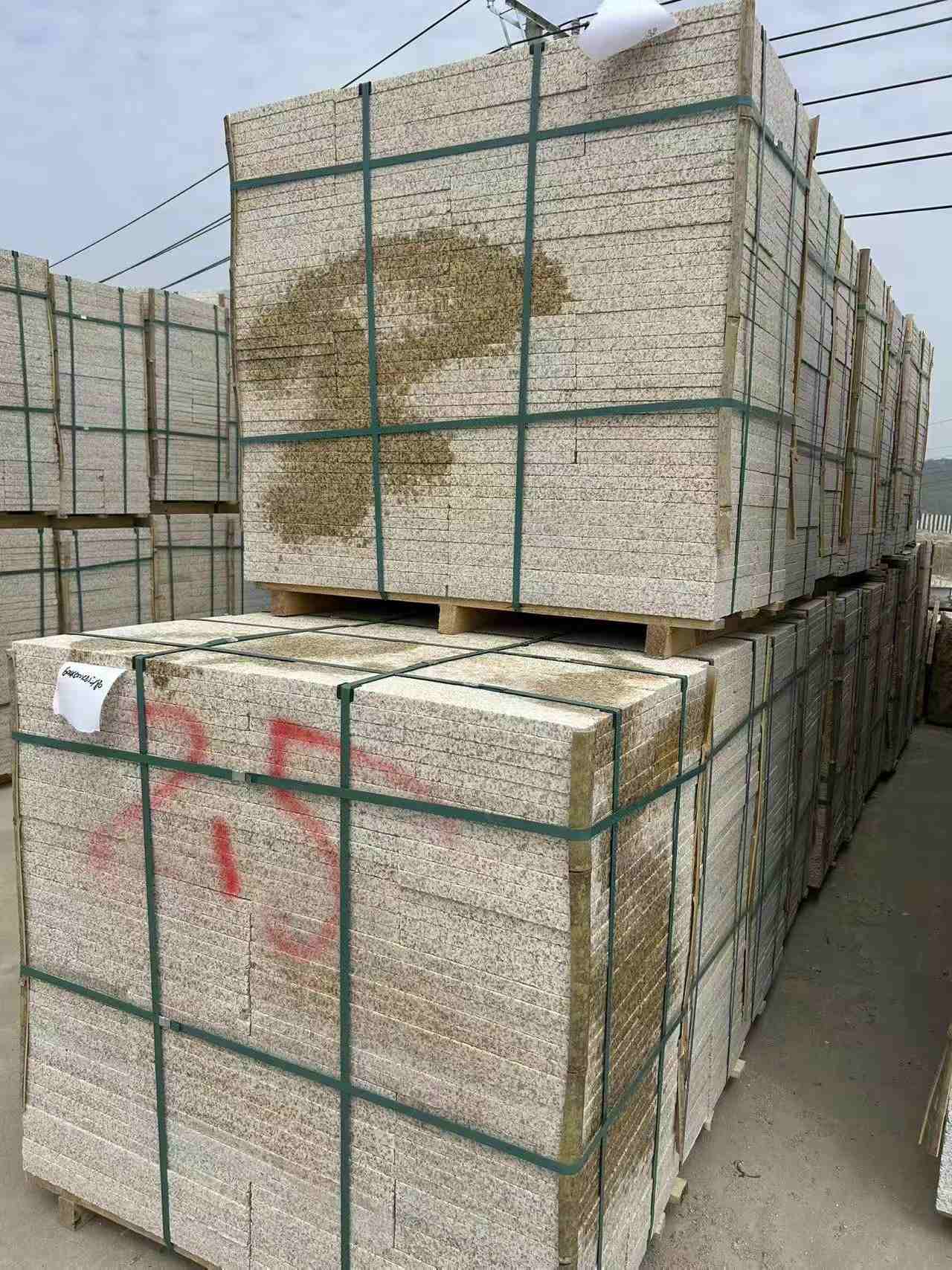 温州 黄金麻花岗岩石材荔枝面地铺石2.5*300*600