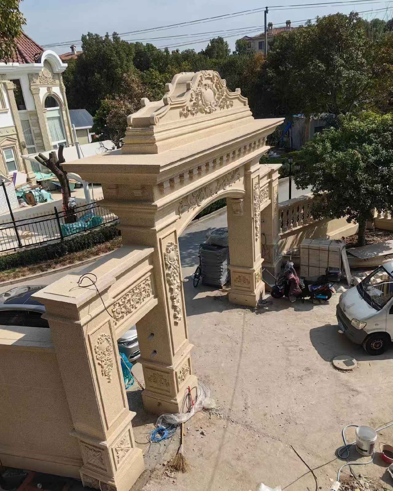 温州 黄金麻荔枝面花岗岩别墅门楼